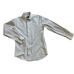 Bugatchi Grey and White Checked Shirt. Size 15.5 34/35. Great Condition!!